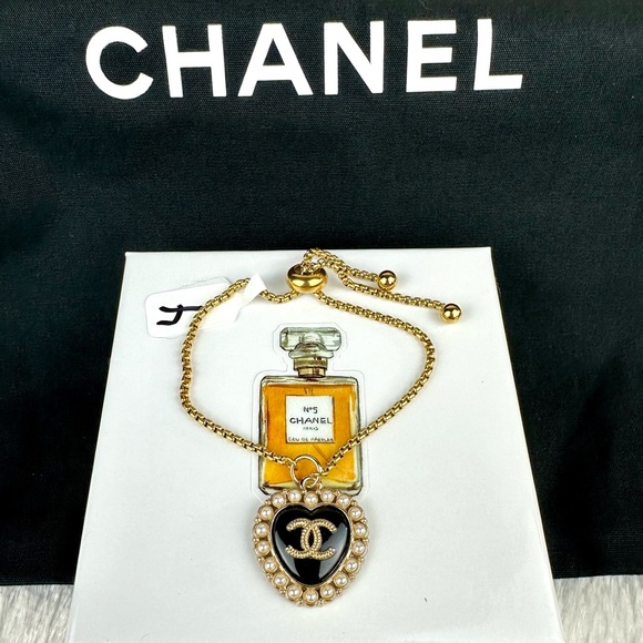 CHANEL Stamped Charm Authentic on handmade bracelet - Picture 1 of 2
